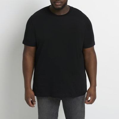 Big & Tall black slim short sleeve t-shirt | River Island