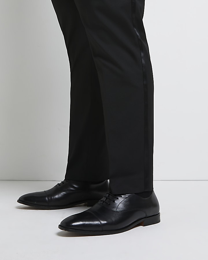Big & tall black slim tuxedo suit trousers