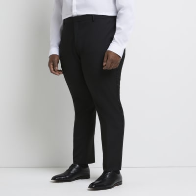 long leg slim fit black trousers