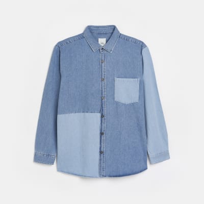 denim long shirt