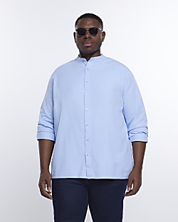 Big & Tall blue lyocell shirt