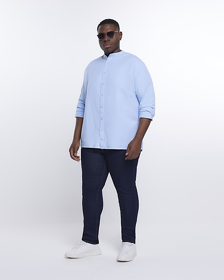 Big & Tall blue lyocell shirt