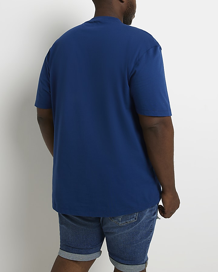 Big & Tall blue regular fit t-shirt