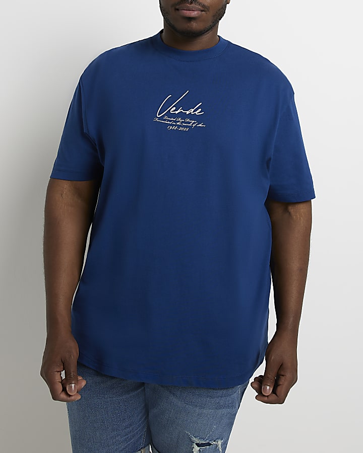 Big & Tall blue regular fit t-shirt