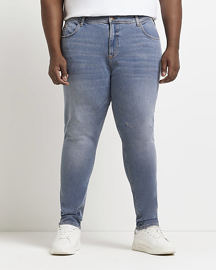 Big & Tall blue skinny fit jeans
