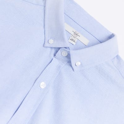 Big & Tall blue slim fit oxford shirt