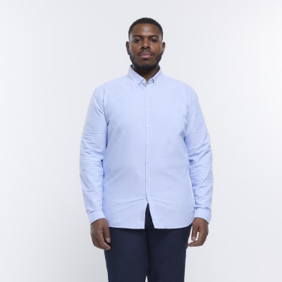 blue collared shirt mens