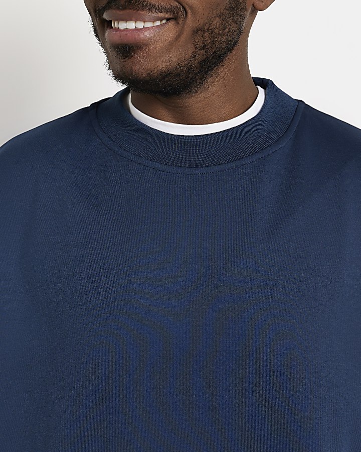 Big & Tall blue slim fit sweatshirt