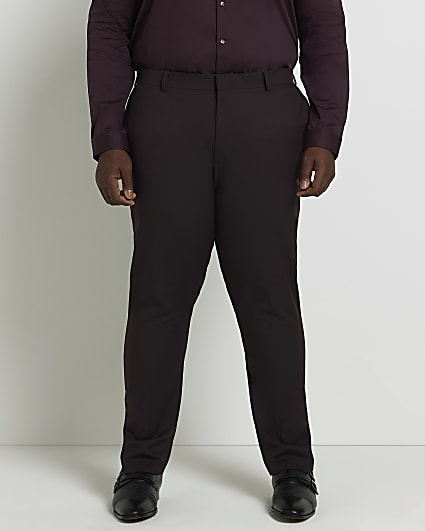 Big & Tall Burgundy Slim Fit Suit Trousers