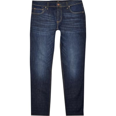 Big & Tall dark blue Dylan slim fit jeans | River Island