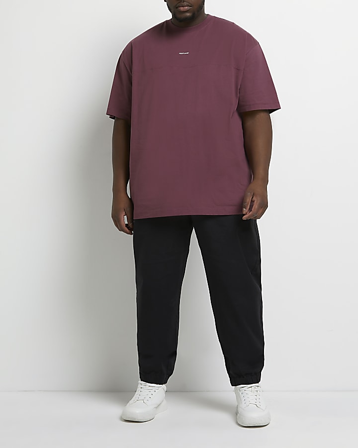 Big & Tall dark pink oversized fit t-shirt