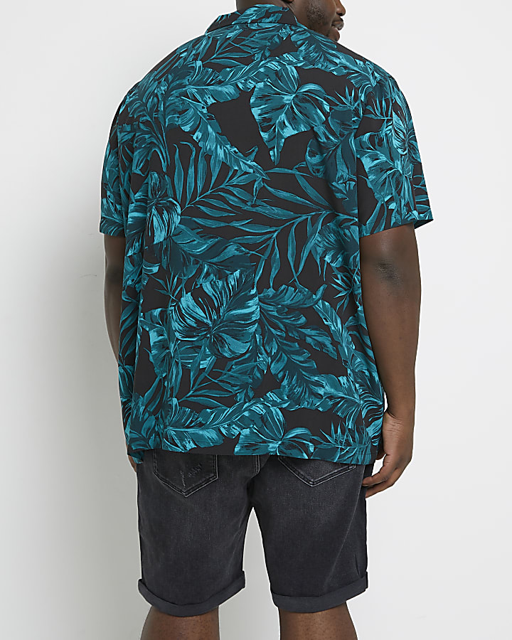 Big & Tall green regular fit print shirt
