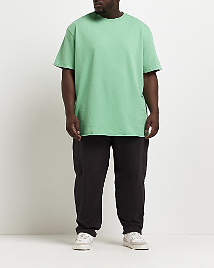 Big & Tall green regular fit washed t-shirt