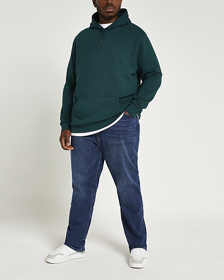 Big & tall green slim fit RI hoodie