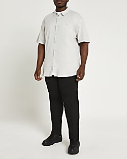 Big & Tall grey jersey short sleeve shirt