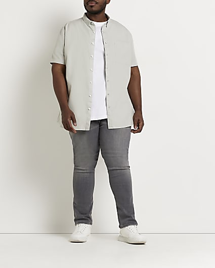 Big & Tall grey regular fit Lyocell Shirt