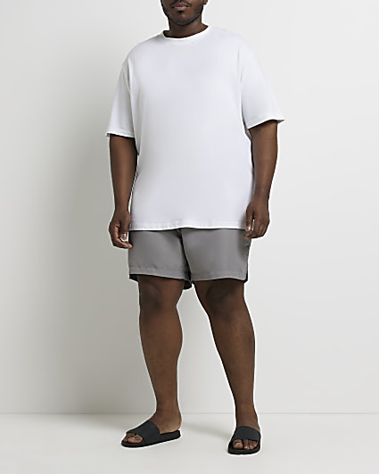 Big & Tall grey regular fit swim shorts