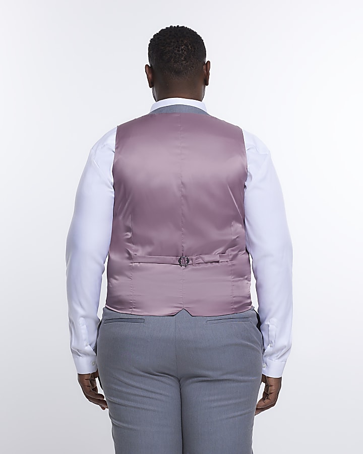 Big & Tall grey skinny fit waistcoat