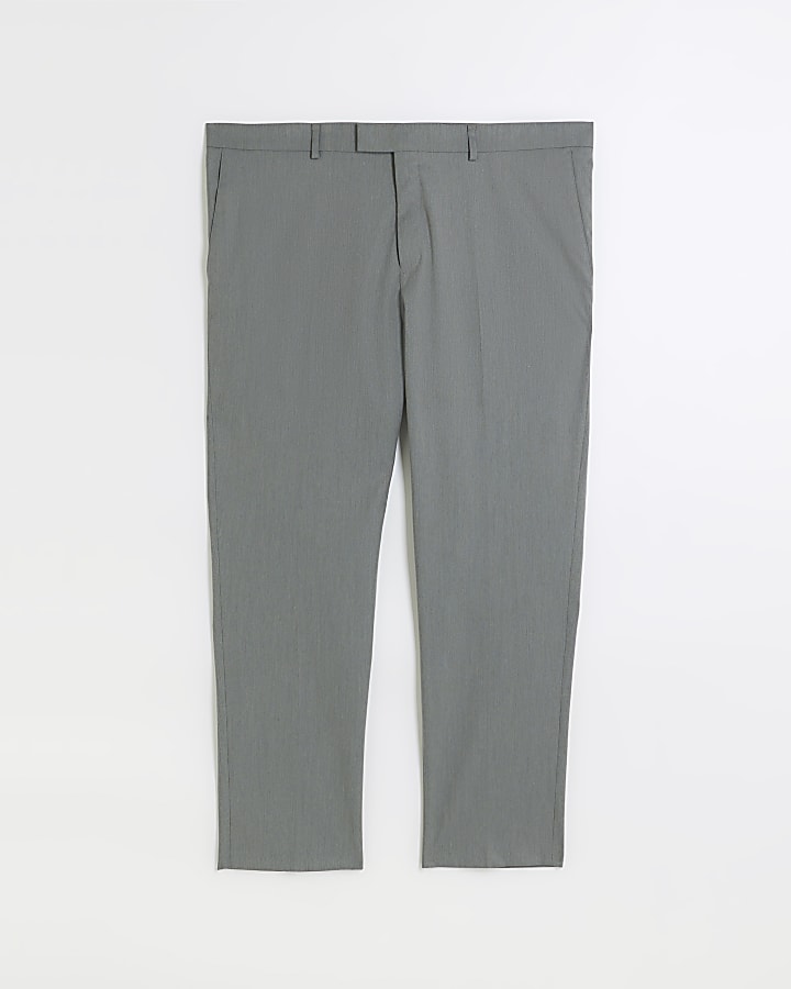Big & Tall grey slim fit suit trousers