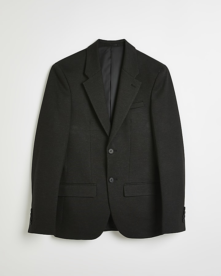 Big & Tall grey slim fit textured blazer