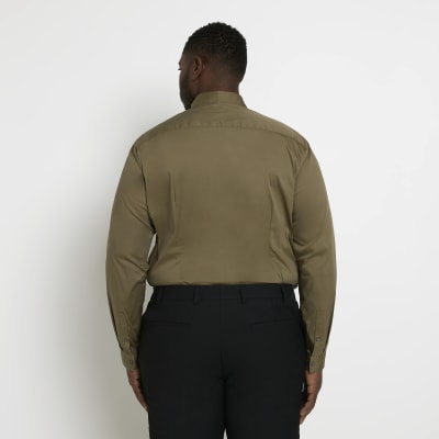 Big & Tall khaki Muscle fit shirt