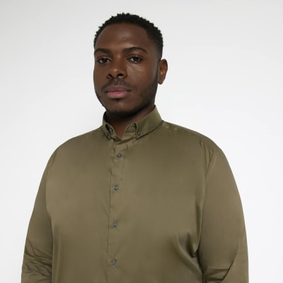 Big & Tall khaki Muscle fit shirt