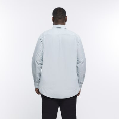 Big & Tall light green slim fit oxford shirt