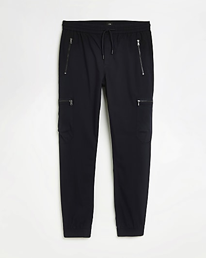 Big & tall navy slim fit cargo trousers