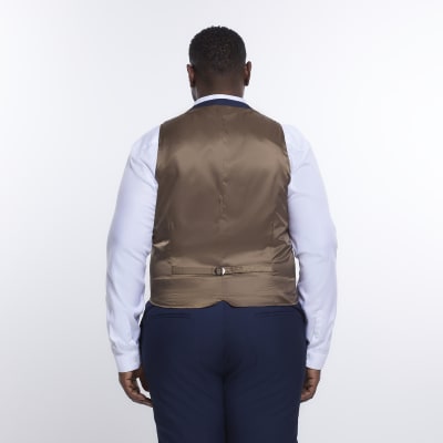 Big & Tall navy slim fit waistcoat