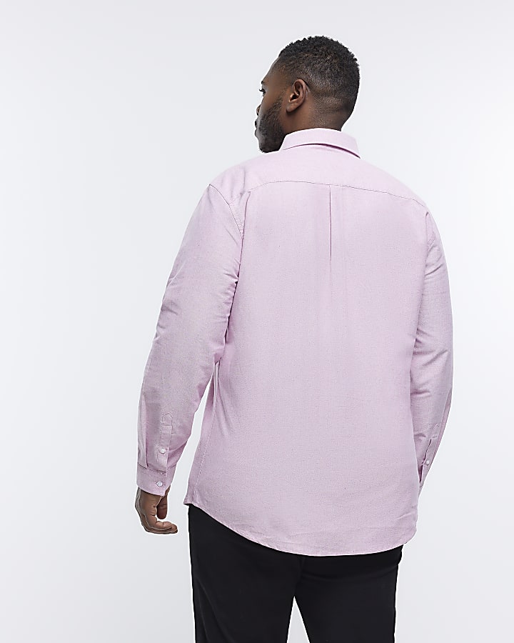 Big & Tall pink slim fit oxford shirt