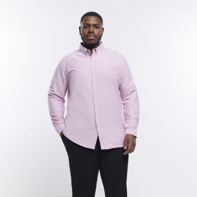 Big u0026 Tall pink slim fit oxford shirt | River Island