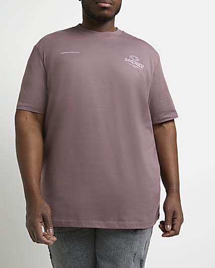 Big & tall purple graphic t-shirt