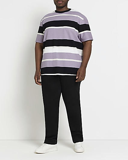 Big & Tall Purple Regular fit Stripe t-shirt