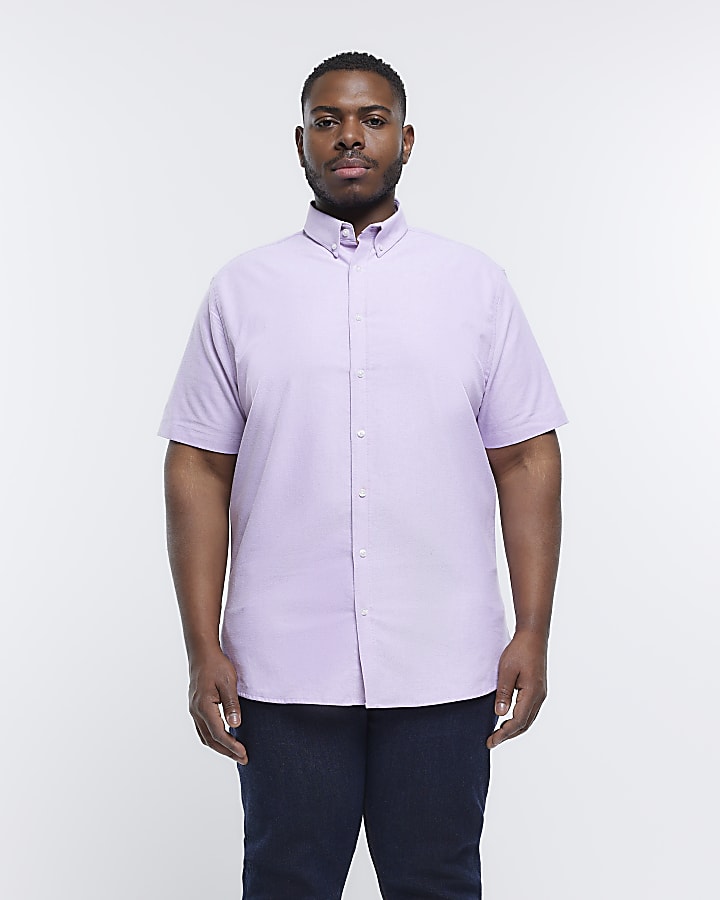 Big & Tall purple slim fit oxford shirt