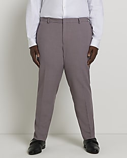 ​Big & Tall purple slim fit suit trousers