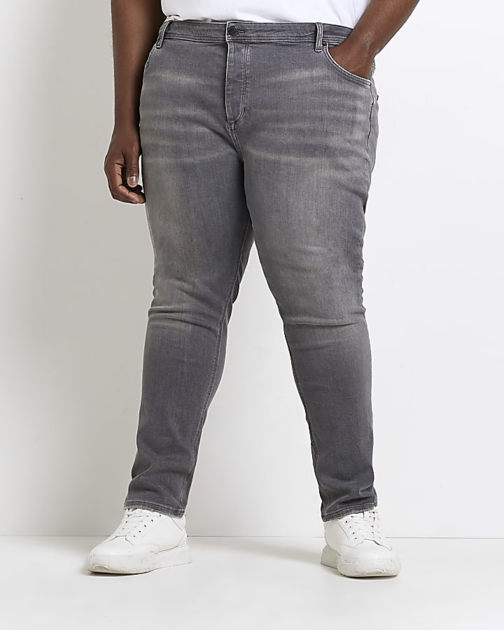 Big & Tall slim fit grey jeans
