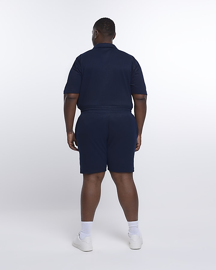 Big & Tall slim fit plisse shorts