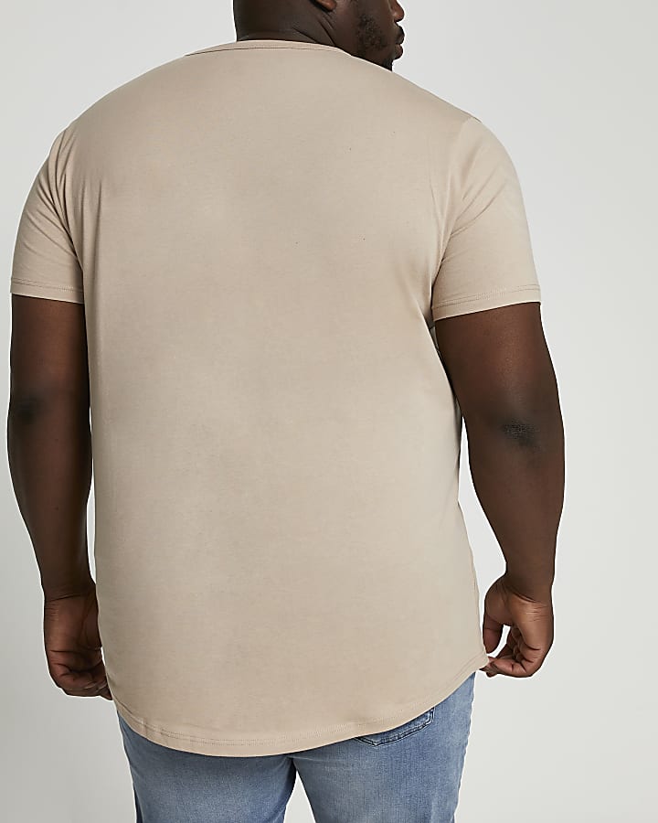 Big & Tall stone curved hem slim fit t-shirt