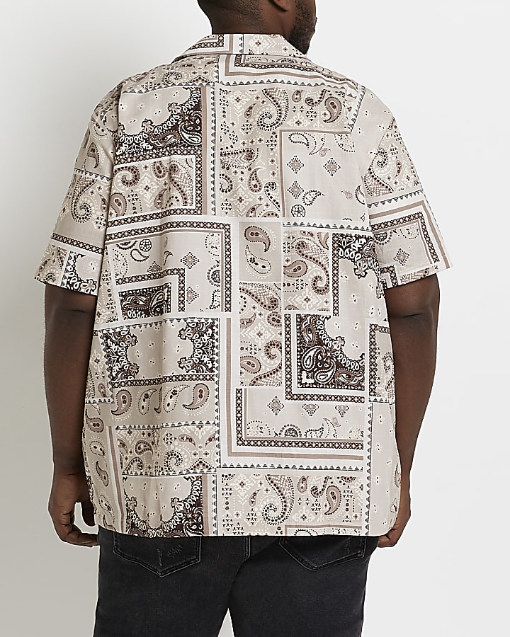 Big & Tall stone print short sleeve shirt