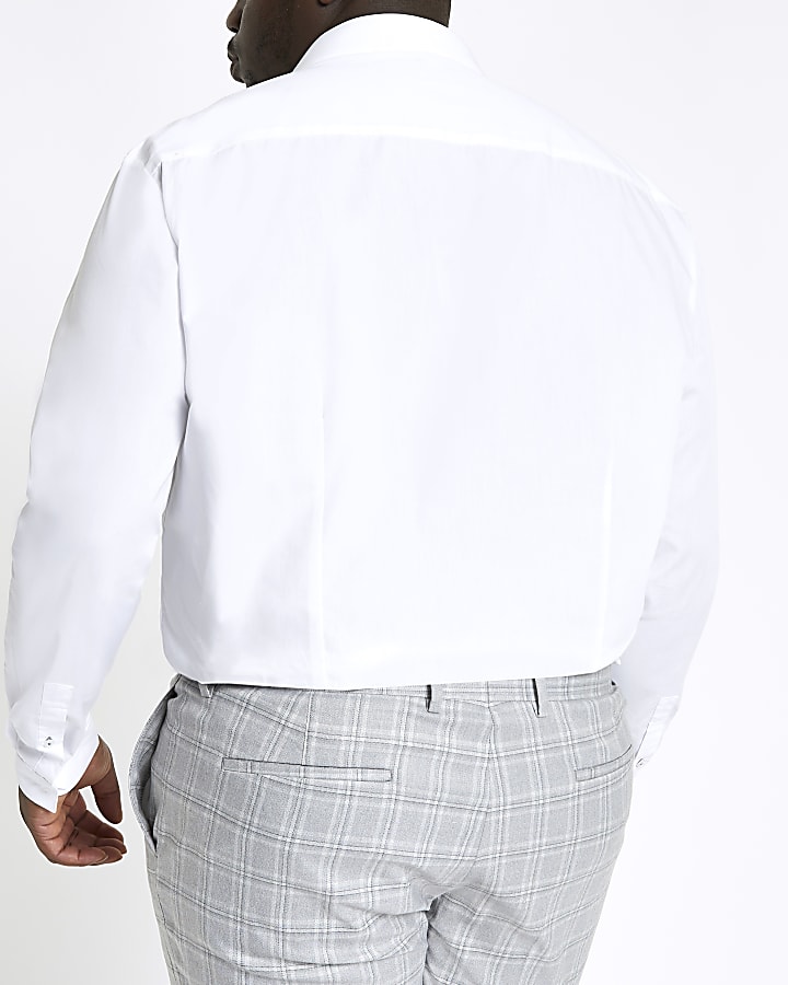 Big & tall white long sleeve shirt