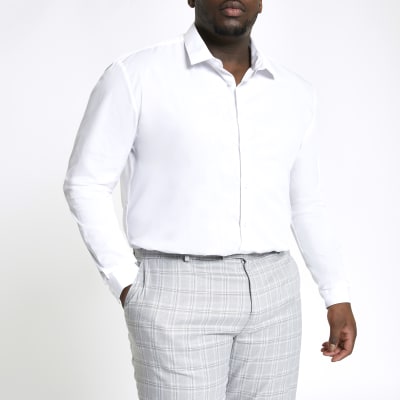 Big & tall white long sleeve shirt | River Island