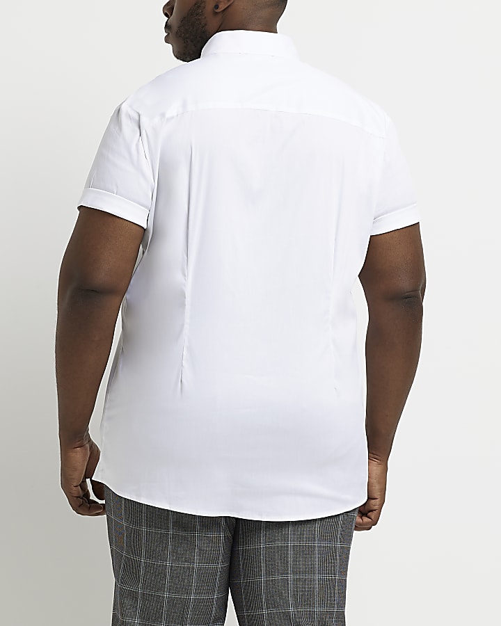 Big & Tall White muscle fit stretch Shirt