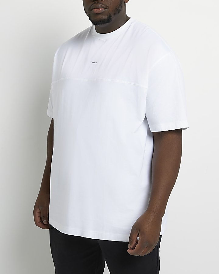 Big & Tall white oversized fit t-shirt