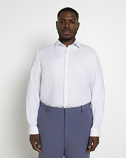 ​Big & Tall White regular fit easy iron shirt