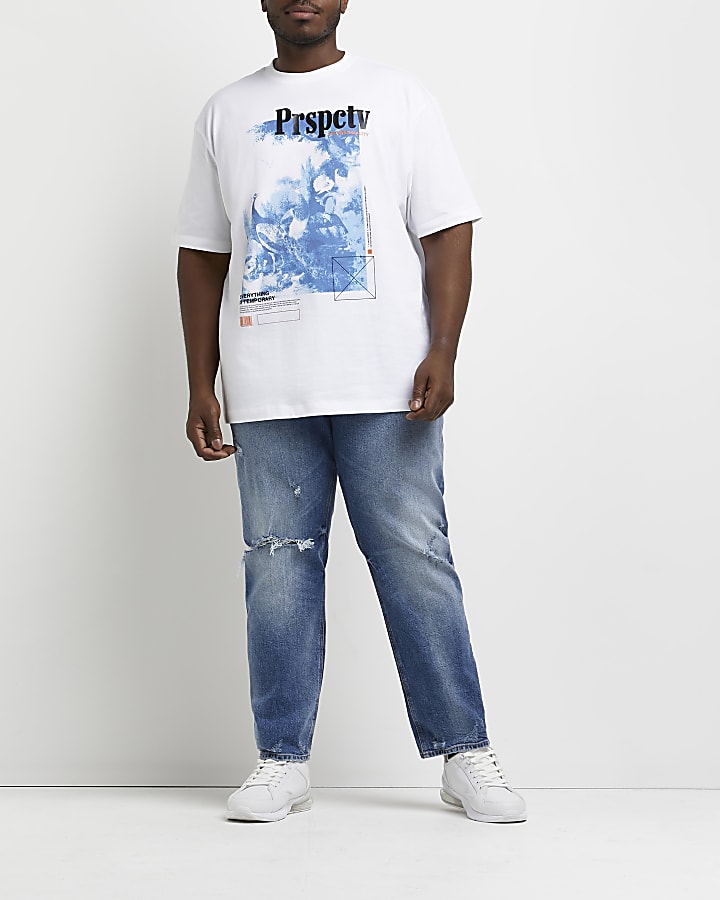 Big & tall white regular fit graphic t-shirt