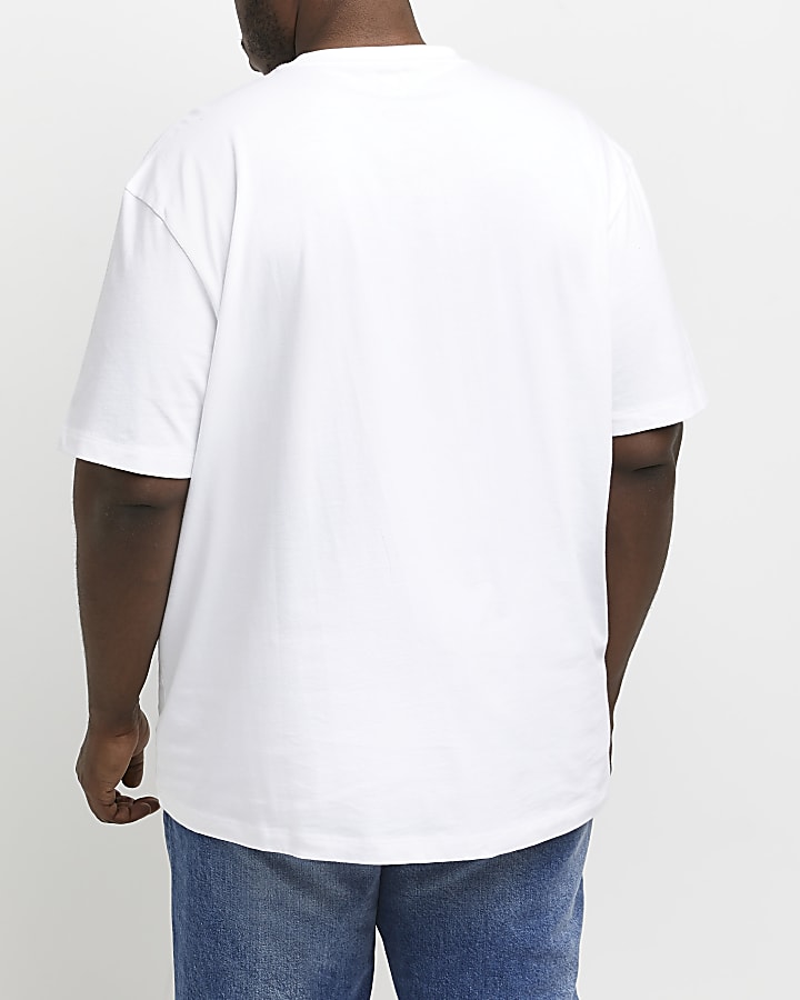 Big & tall white regular fit graphic t-shirt