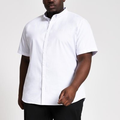 big and tall white short sleeve shirts