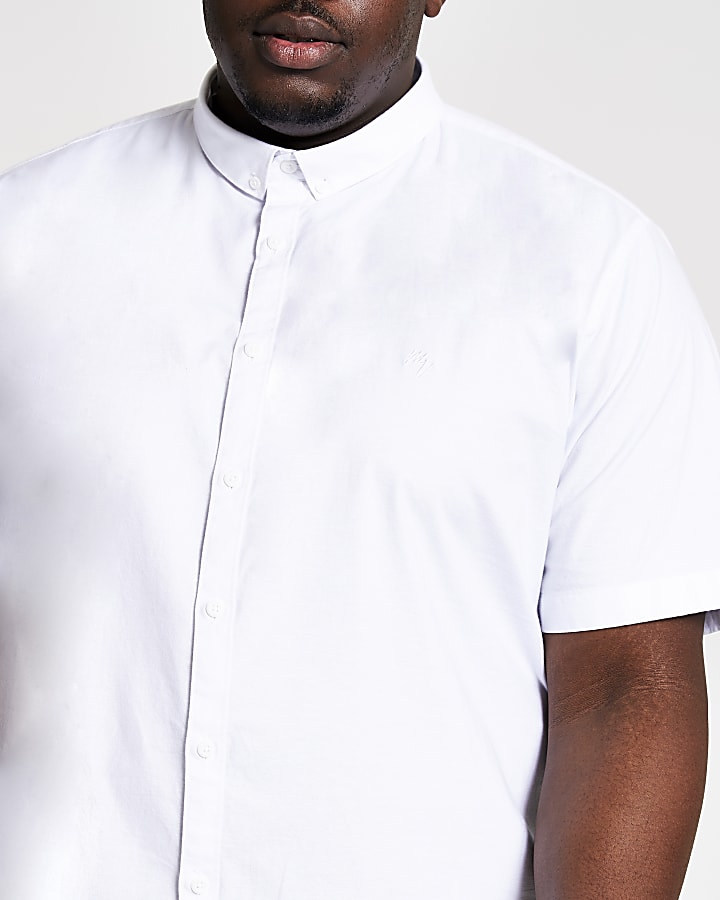 Big & Tall white short sleeve Oxford shirt