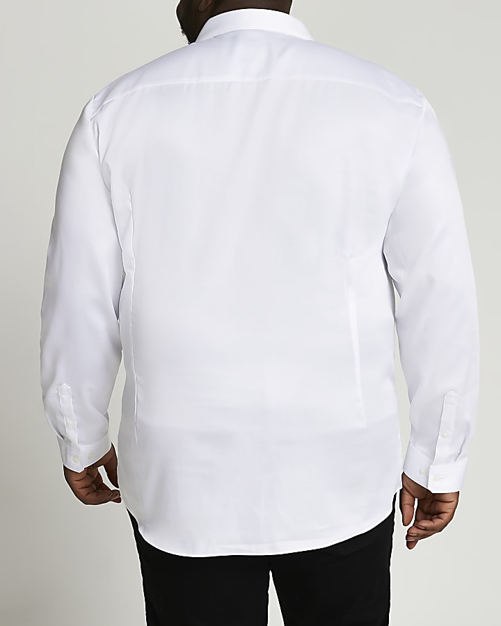 Big & Tall white slim fit easy iron shirt
