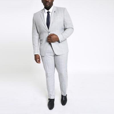 Big & tall white slim fit long sleeve shirt